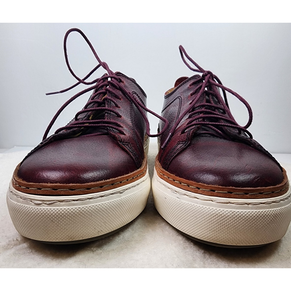 Oliver Sweeney Lopes Distressed Burgundy Leather Lace-Up Casual Sneaker US 9 - Picture 2 of 13